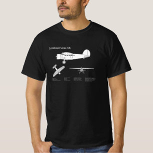 Camiseta Lockheed Vega 5B - Planos de avião ABD