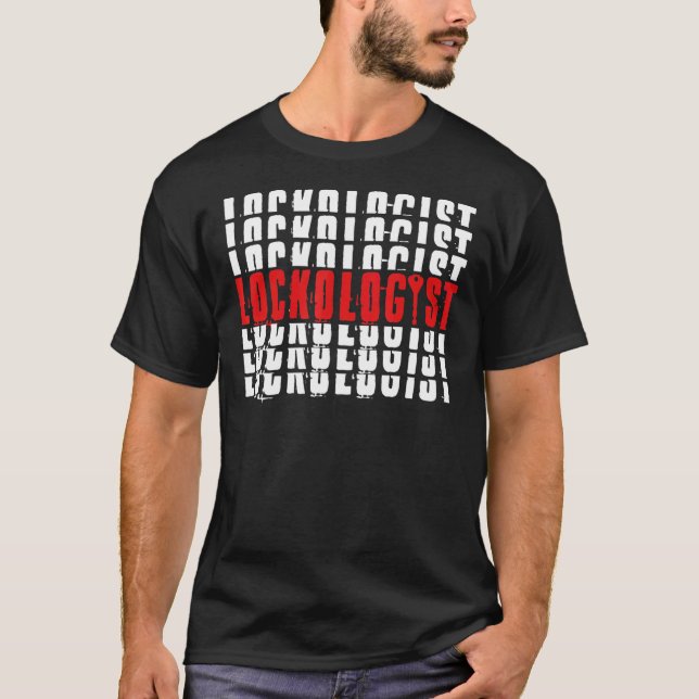 Camiseta Lockologista Locksmith Profissão Lock Lock Separaç (Frente)