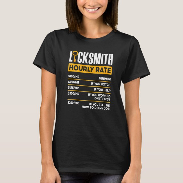 Camiseta Locksmith Lockpicking Locksmith Taxa Horária Premi (Frente)