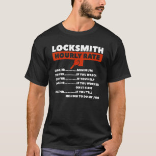 Camiseta Locksmith Taxas Horárias Bloqueadas Para Artesões