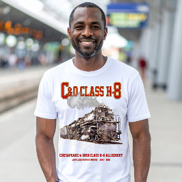 Camiseta Locomotiva a Vapor C&O Classe H-8 2-6-6-6 Alleghen