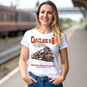 Camiseta Locomotiva a Vapor C&O Classe H-8 2-6-6-6 Alleghen