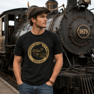 Camiseta Locomotiva a Vapor da Era Vitoriana Antiga