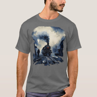 Camiseta Locomotiva a vapor da estação ferroviária