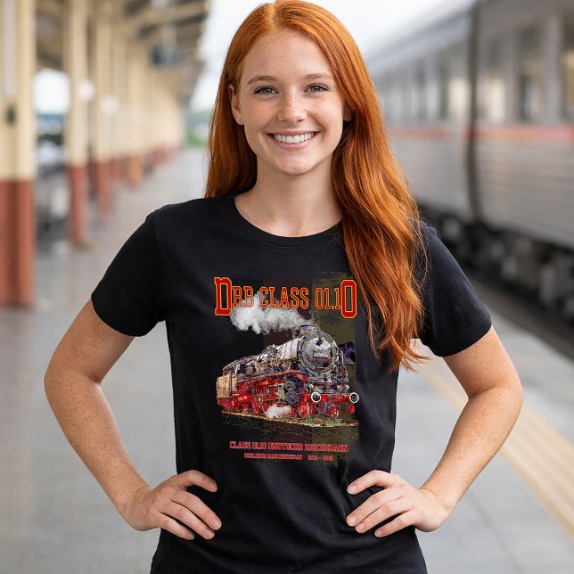 Camiseta Locomotiva a Vapor DRB Classe 01.10. Deutsche Reic (DRB Class 01.10 Steam Train. Deutsche Reichsbahn. Womens Basic T-Shirt)
