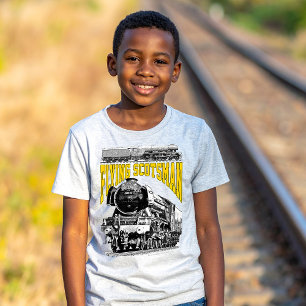 Camiseta Locomotiva a Vapor Flying Scotsman. Trem LNER 1923