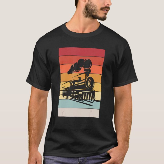 Camiseta Locomotiva a vapor Retro I Modelo Caminho de Ferro (Frente)