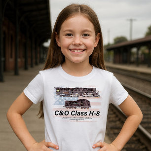 Camiseta Locomotiva Allegheny C&O Classe H-8 - bandeira ame