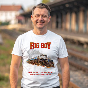 Camiseta Locomotiva Americana de Comboio de Vintage com Big