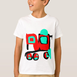 Camiseta locomotiva colorida de abstrato