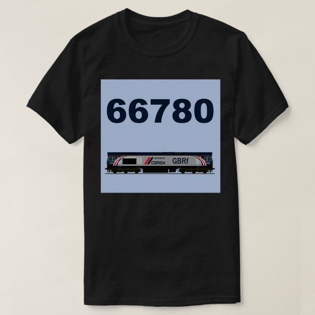 Camiseta Locomotiva da CLASS 66 em nova GBRf livery (Frente do Design)