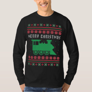 Camiseta Locomotiva de Comboio Suor de Natal Feio