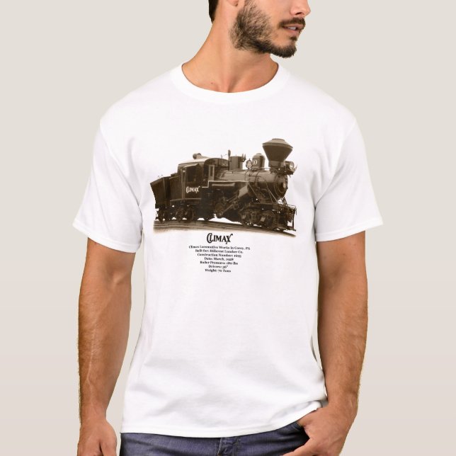 Camiseta Locomotiva de vapor do climax (Frente)