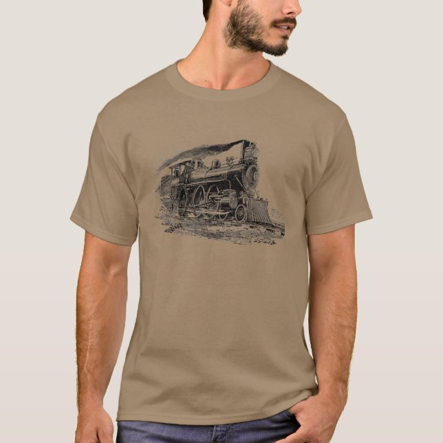 Camiseta Locomotiva de vapor velha (Frente)