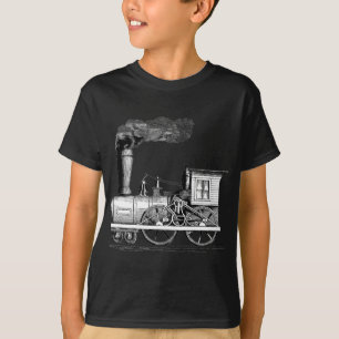 Camiseta Locomotiva de vapor velha do tempo