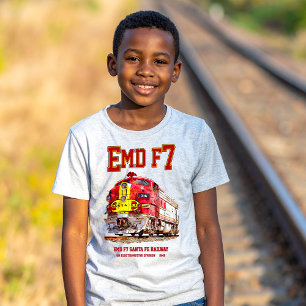 Camiseta Locomotiva diesel EMD F7 Santa Fe Warbonnet.