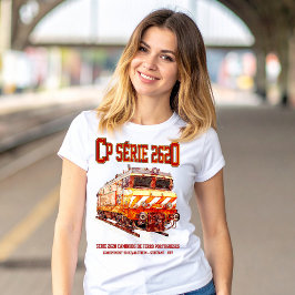 Camiseta Locomotiva elétrica CP Serie 2620. Loco Nez-Casse