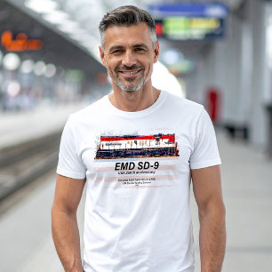 Camiseta Locomotiva EMD SD-9 com pintura comemorativa dos 2