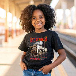 Camiseta Locomotiva NYC Niagara a vapor com bandeira americ