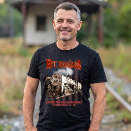 Camiseta Locomotiva NYC Niagara a vapor com bandeira americ
