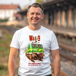 Camiseta Locomotiva WAG-9. Trem de carga da Indian Railways