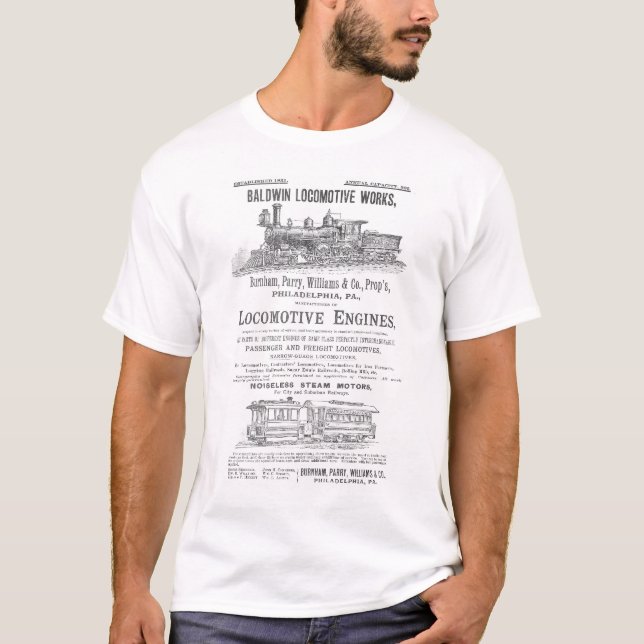 Camiseta Locomotivas de Obras de Baldwin Locomotivas   (Frente)