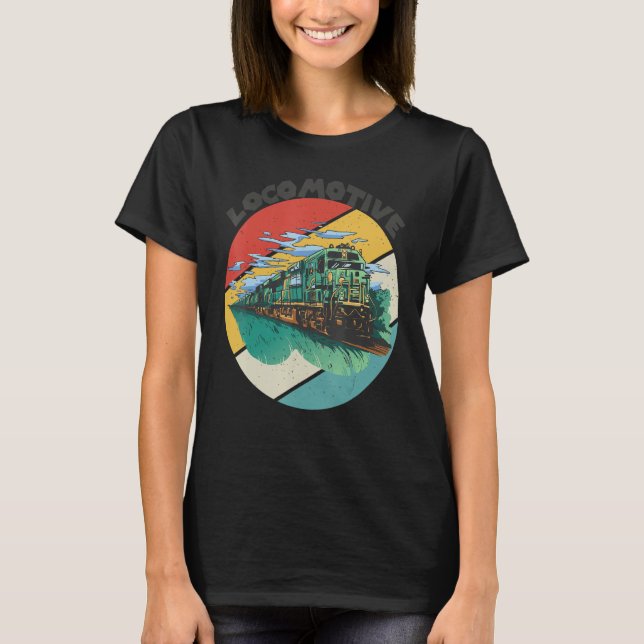 Camiseta Locomotive Conductor Railroad Train Railway Rails (Frente)