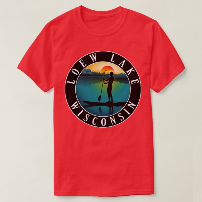 Camiseta Loew Lake Wisconsin Paddleboard (Frente do Design)