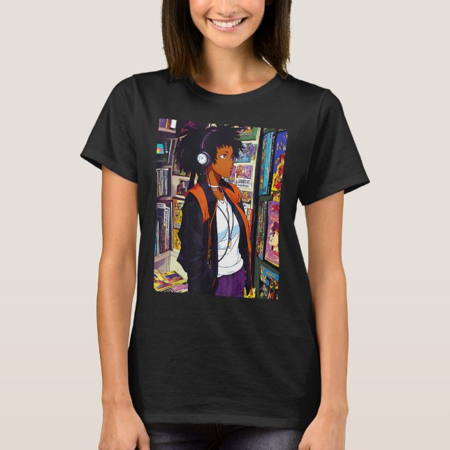 Camiseta Lofi Music 90s Retro Afro (Frente)
