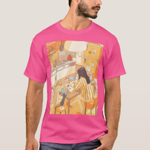 Camiseta Lofi Retro 90 Anime Girl Aestic Vaporwave Girl