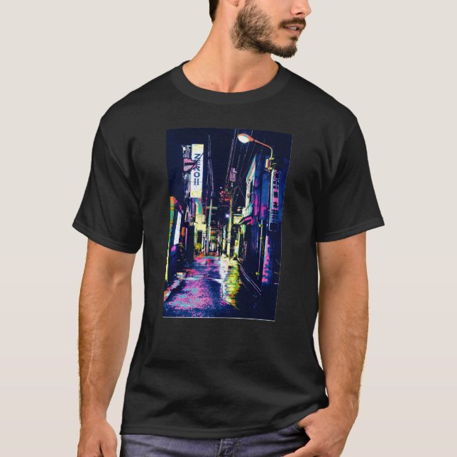 Camiseta Lofi Tokyo Streetwear do anos 80 Japonês Vaporwave (Frente)