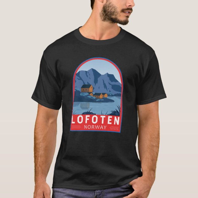 Camiseta Lofoten Norway Viagem Vintage Art (Frente)