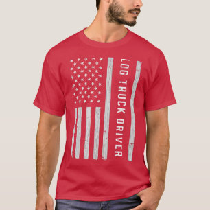 Camiseta Log Truck Driver USA Flag Patriotic 