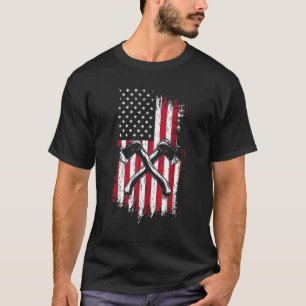 Camiseta Logger Lumberjack American Flag Axe Throwing Hatch