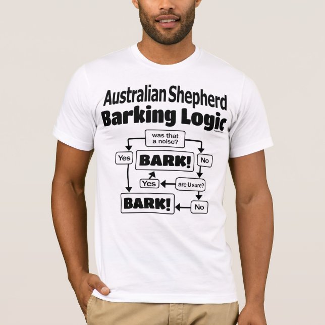 Camiseta Lógica de Barking de Pastor Australiano (Frente)