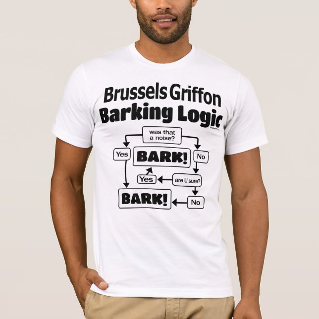 Camiseta Lógica de Barking em Bruxelas Griffon (Frente)