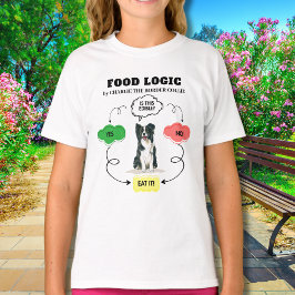 Camiseta Lógica de Comida de Collie de Borda Personalizada
