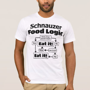 Camiseta Lógica de Comida do Schnauzer