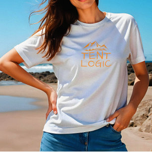 Camiseta Lógica de Tenda Camper Divertido Montanha