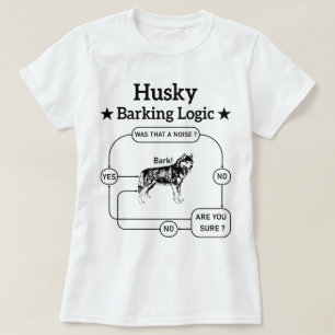 Camiseta Lógica do Barco do rouco Engraçado Cachorro Siberi