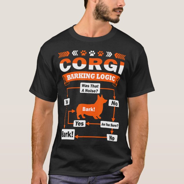 Camiseta Lógica do Latido do Corgi (Frente)