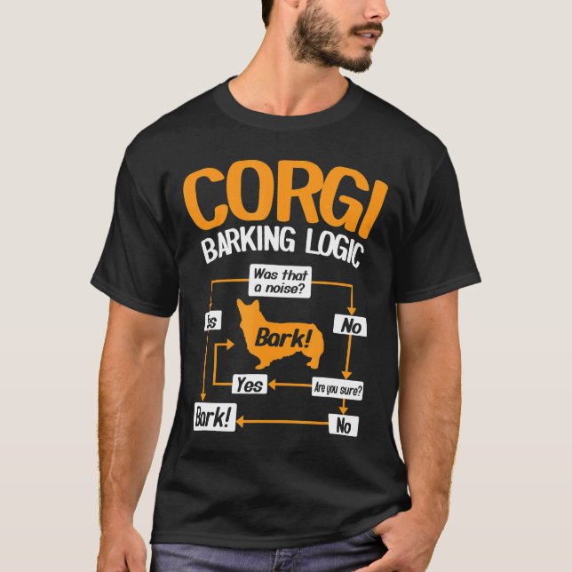 Camiseta Lógica do Latido do Corgi   (Frente)