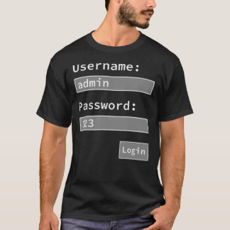 Camiseta Login Form, Username Admin Password 123, Software