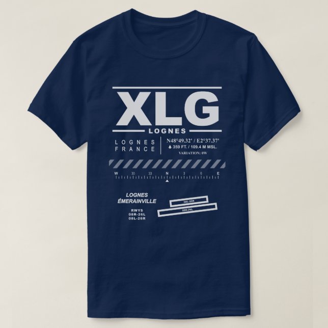 Camiseta Lognes Émerainville Aerodrome Airport XLG T Shirt (Frente do Design)