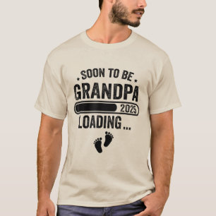 Camiseta Logo a ser Avô 2025 Carregando Promovido Avô