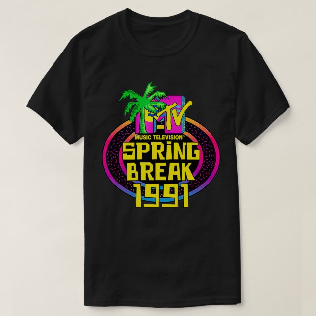 Camiseta Logo Classic Break 1991 da MTV Spring Break (Frente do Design)