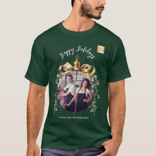 Camiseta Logo da foto da seleção de ouro verde de Natal