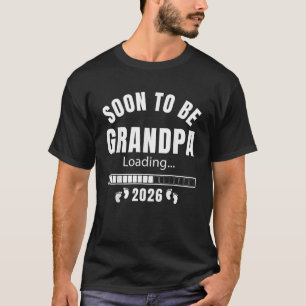 Camiseta Logo de Futuro Avô 2026 Carregando para Gravidez