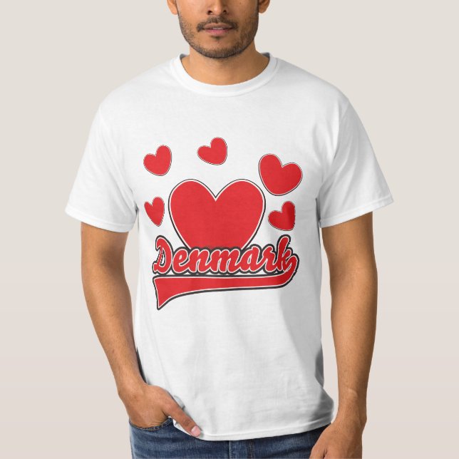 Camiseta Logo do estilo de colheita Love Denmark (Frente)