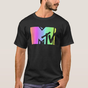 Camiseta Logo do Gradiente Rainbow Retro Televisão da MTV M